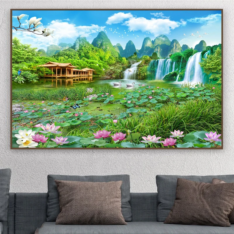 Tranh sơn thủy phòng khách