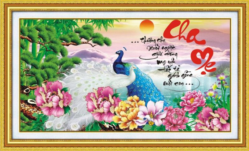 Tranh thêu chữ thập sử dụng chỉ thô, rẻ, dễ mua