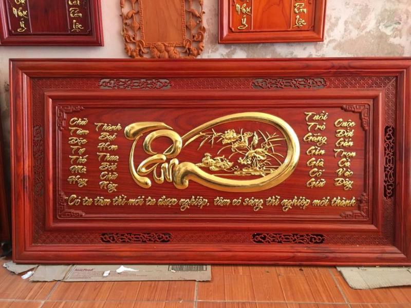 Tranh thư pháp chữ Tâm chúc gia chủ thành công