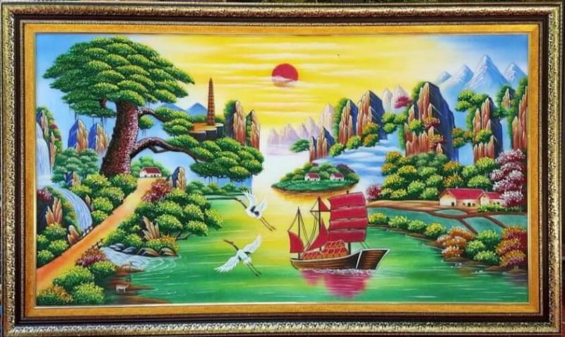 Tranh Thuận Buồm Xuôi Gió chúc gia chủ sự nghiệp vững vàng