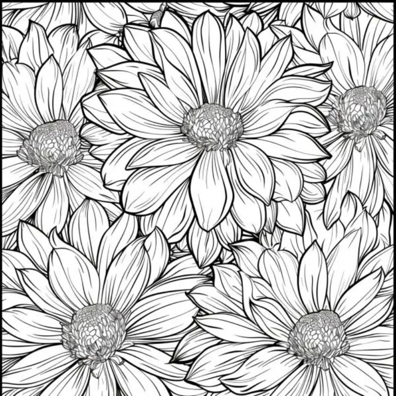 Tranh tô màu hoa cúc