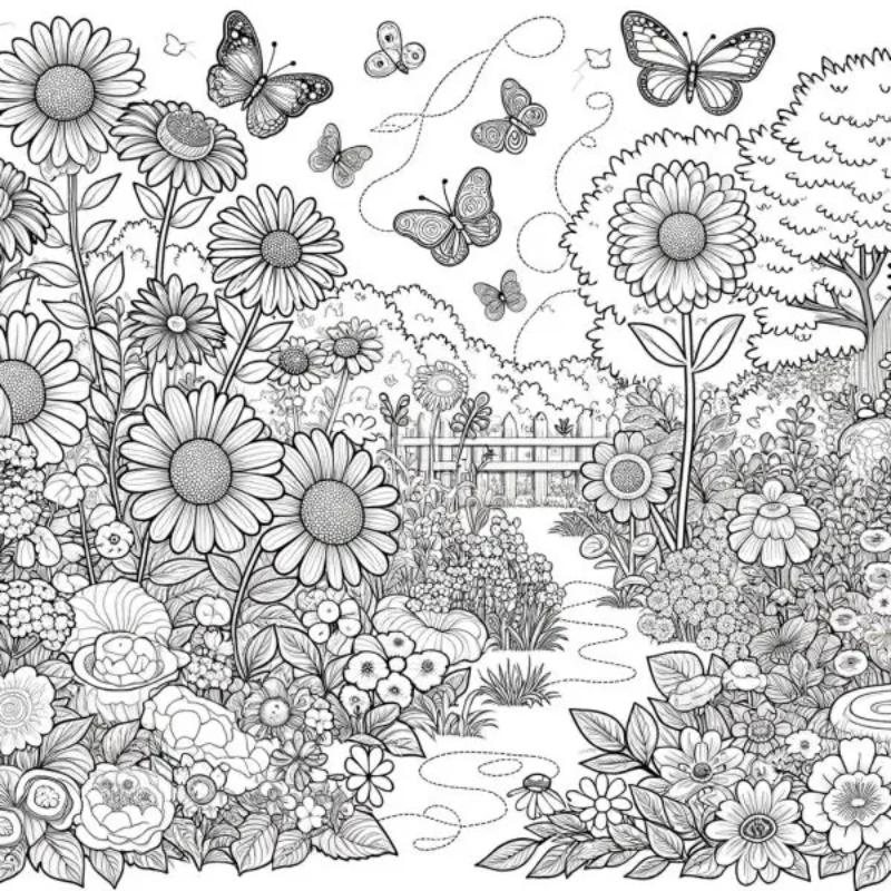 Tranh tô màu hoa cúc