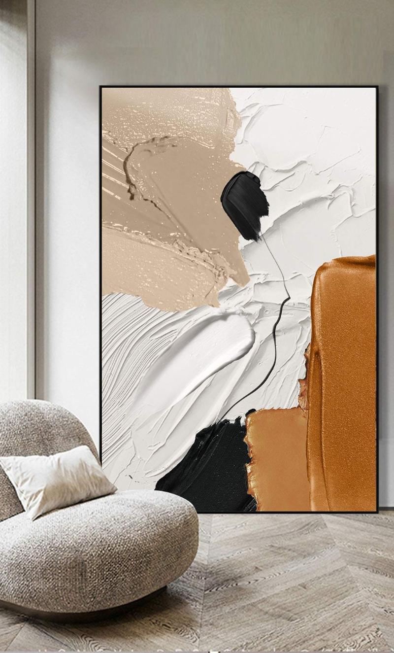 Tranh trừu tượng nghệ thuật độc đáo tô điểm cho không gian phòng khách