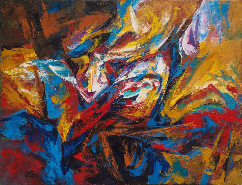 Tranh sơn dầu trừu tượng của họa sĩ Mai Huy Dũng