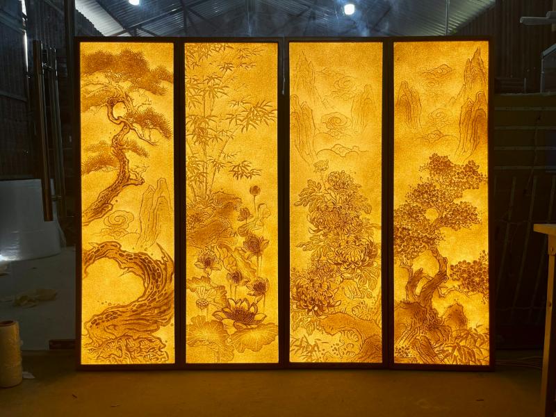 Tranh Tứ Quý trúc chỉ tạo điểm nhấn độc đáo mang đến sự thịnh vượng và an yên cho gia chủ