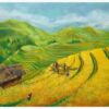Tranh phong cảnh mùa lúa chín