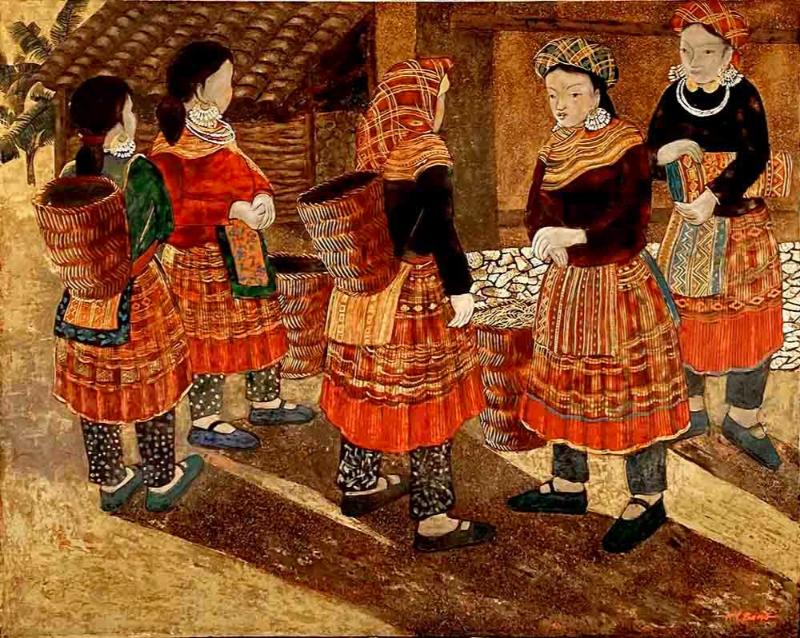 Tranh chợ phiên vùng cao