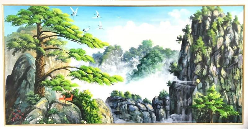 Tranh thể hiện ánh sáng màu sắc hợp với không gian lãnh đạo