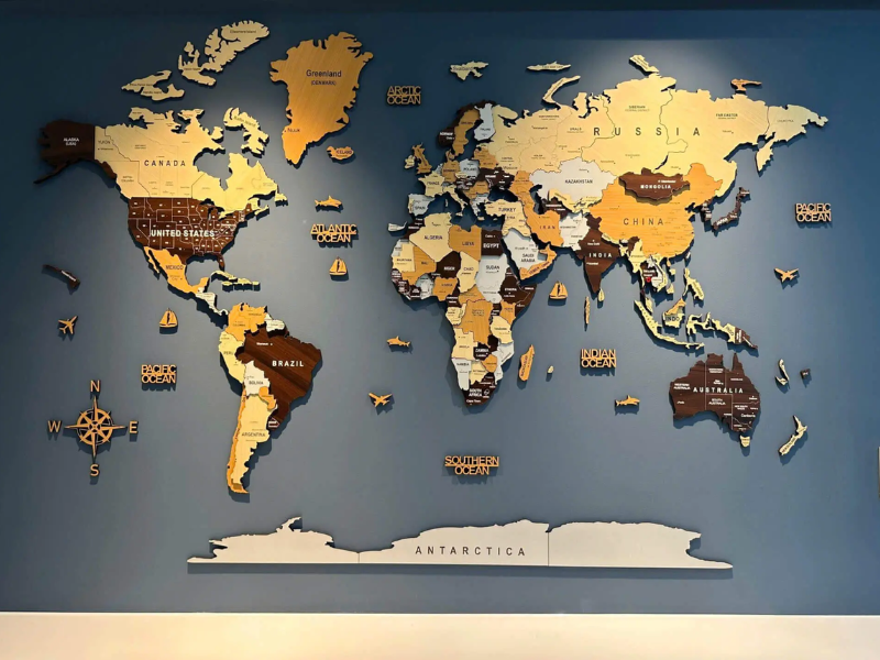 Vì sao bản đồ thế giới treo tường trở thành xu hướng 