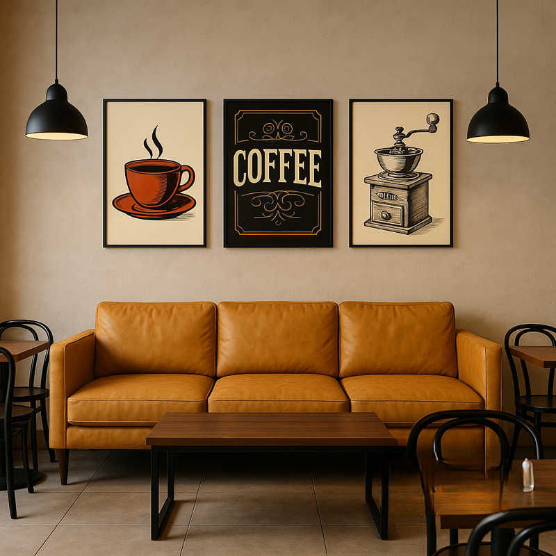 29+ Mẫu tranh trang trí quán Cafe đẹp chill và hút khách 2 Tranh trang trí quán Cafe