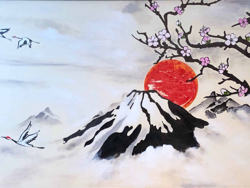 Cách vẽ tranh phong cảnh nhật bản đơn giản cho người mới 2 Tranh phong cảnh Nhật Bản