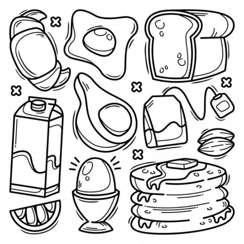 Top 199+ Tranh tô màu đồ ăn dễ thương cho bé – Artnam 35 100 tranh to mau do an cute mini146