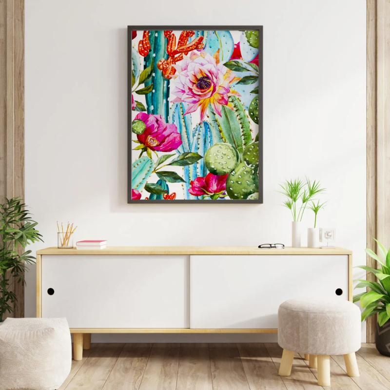 Tranh cây xương rồng (digital print)