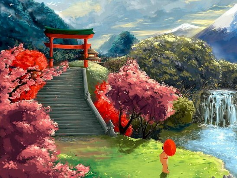 Cách vẽ tranh phong cảnh nhật bản đơn giản cho người mới 4 Ý nghĩa của tranh phong cảnh Nhật Bản