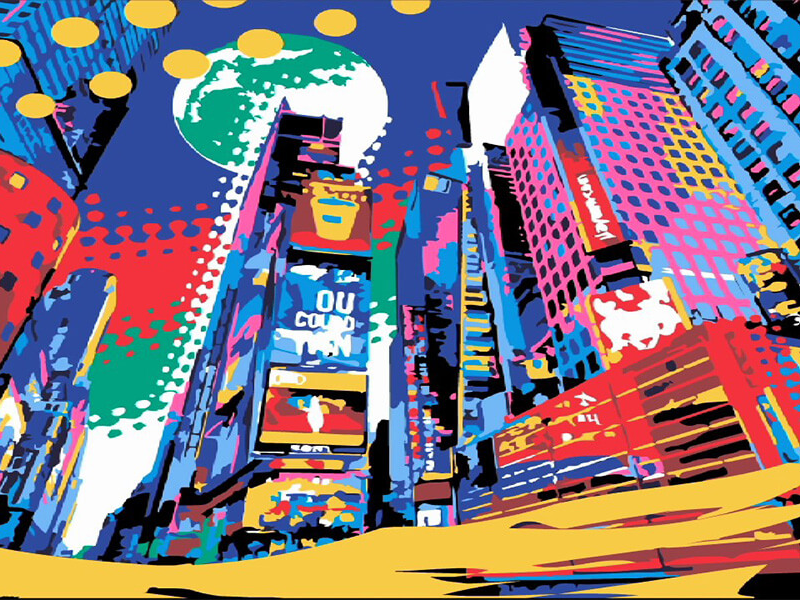 Top 299+ Mẫu tranh vẽ thành phố hiện đại đẹp, sang trọng 8 Tranh digital art & pop-art thành phố