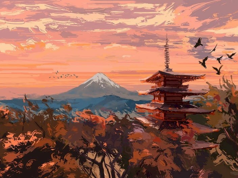 Cách vẽ tranh phong cảnh nhật bản đơn giản cho người mới 16 7 4