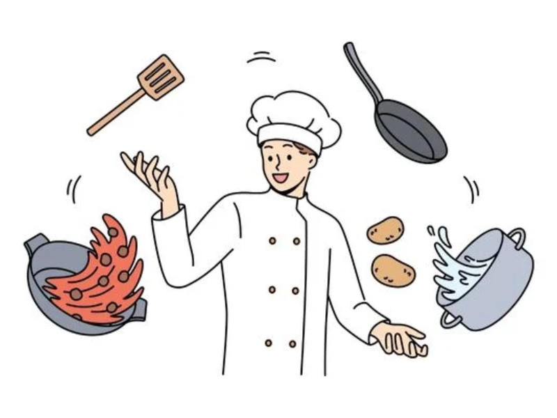 Vẽ tranh đầu bếp