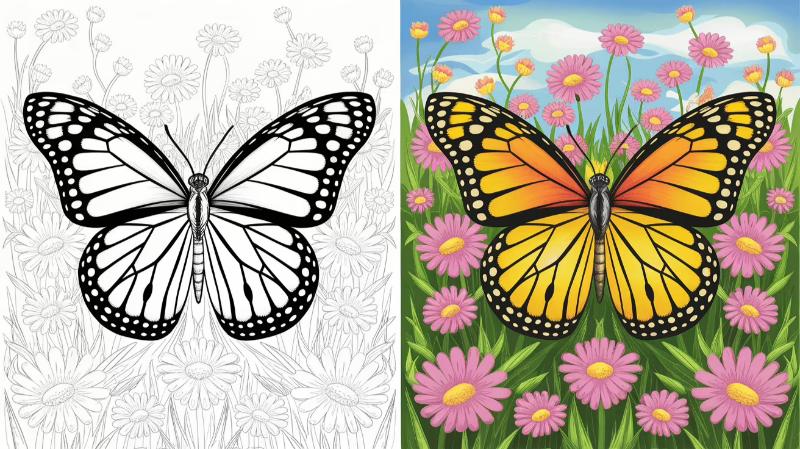 200+ Mẫu tranh tô màu con bướm dễ thương cho bé 13 Butterfly Coloring Pages Featured Image 1