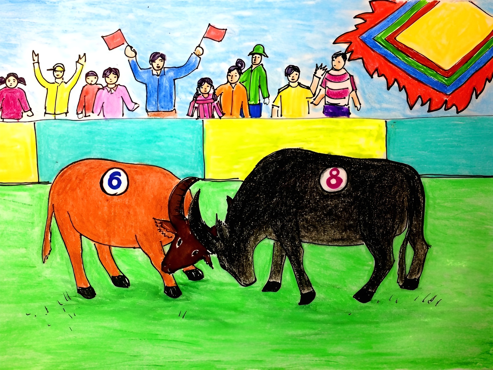 Vẽ tranh lễ hội chọi trâu – Nét đẹp văn hóa dân gian Việt 1 Thiet ke chua co ten 3 2