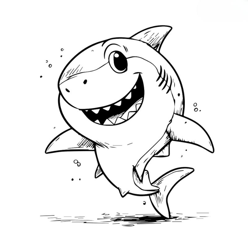 99+ Tranh tô màu con cá – Giúp bé sáng tạo & học hỏi 17 Tranh tô màu con cá mập 1
