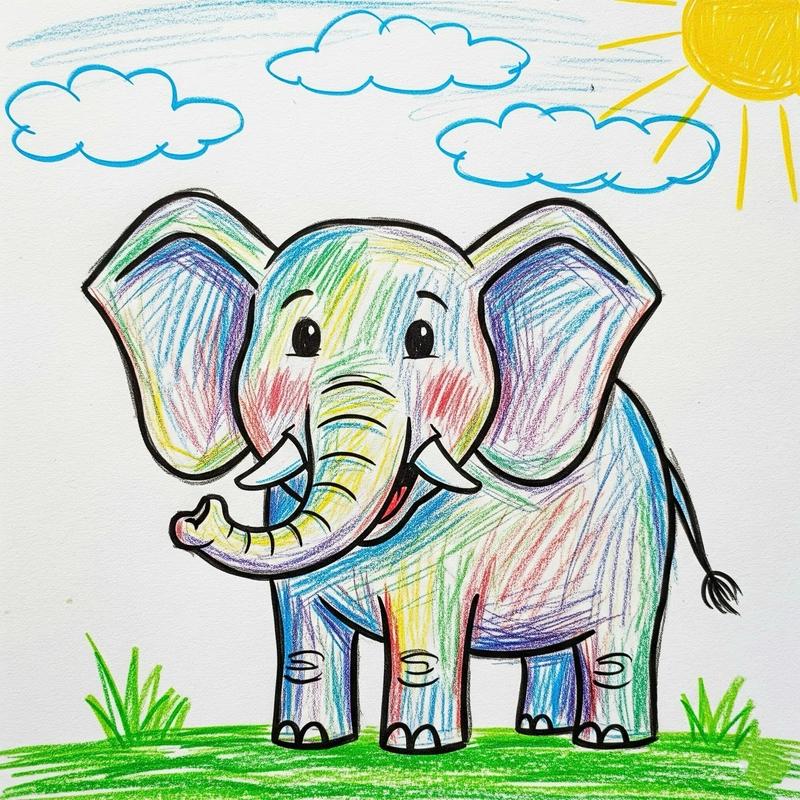 Tranh tô màu con voi đẹp dễ thương cho bé sáng tạo mỗi ngày 13 Tranh tô màu con voi hình chú voi được tô màu sáng tạo rực rỡ
