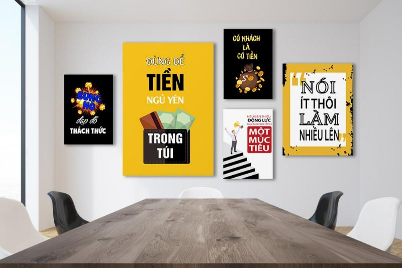 Tranh động lực với tông màu mạnh mẽ giúp lan tỏa tinh thần làm việc chuyên nghiệp trong văn phòng