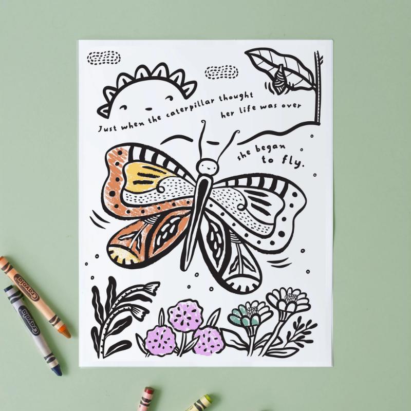 200+ Mẫu tranh tô màu con bướm dễ thương cho bé 14 butterfly coloring page 3