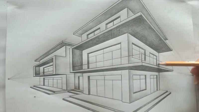 Tranh kiến trúc modern line art