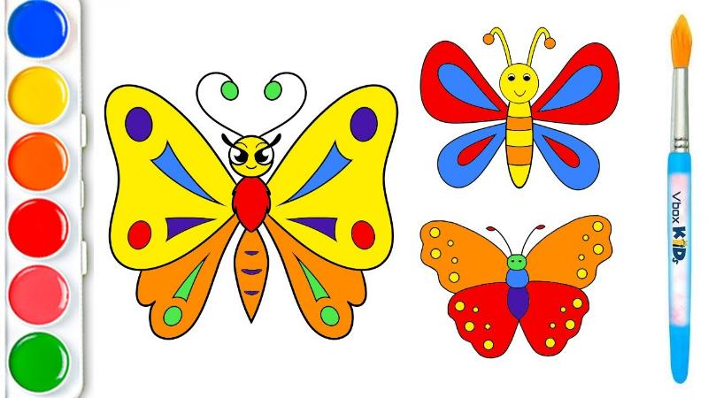 200+ Mẫu tranh tô màu con bướm dễ thương cho bé 2 Tô màu con Bướm