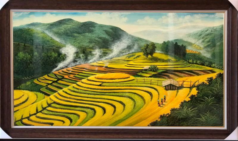 98+ Tranh ruộng bậc thang mùa lúa chín - Ý nghĩa phong thủy 5 Tranh ruộng bậc thang đẹp ở Sa Pa