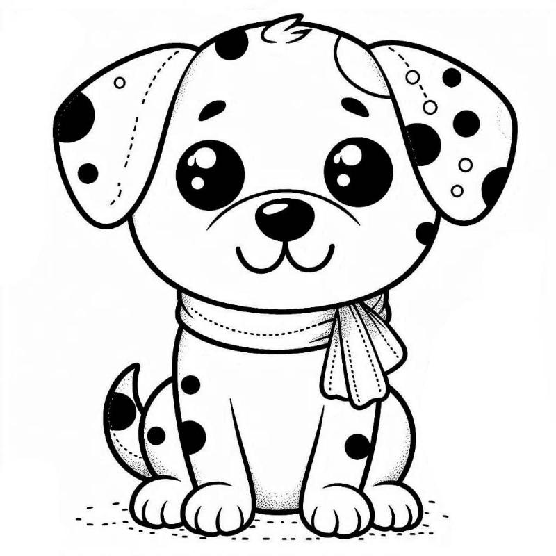Tranh tô màu con chó cho bé