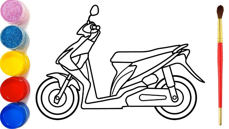Tranh tô màu xe máy
