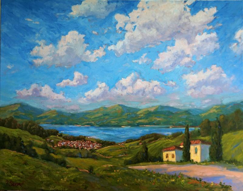 Scumbling là kỹ thuật phủ lớp sơn mỏng, tạo hiệu ứng sần nhẹ cho bề mặt tranh sơn dầu