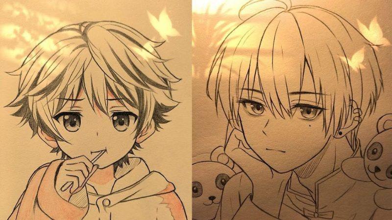 99+ Tranh Anime Decor Đẹp, Độc Đáo, Hợp Xu Hướng 2025 2 Hình họa phác thảo anime đầy cảm xúc và tinh tế