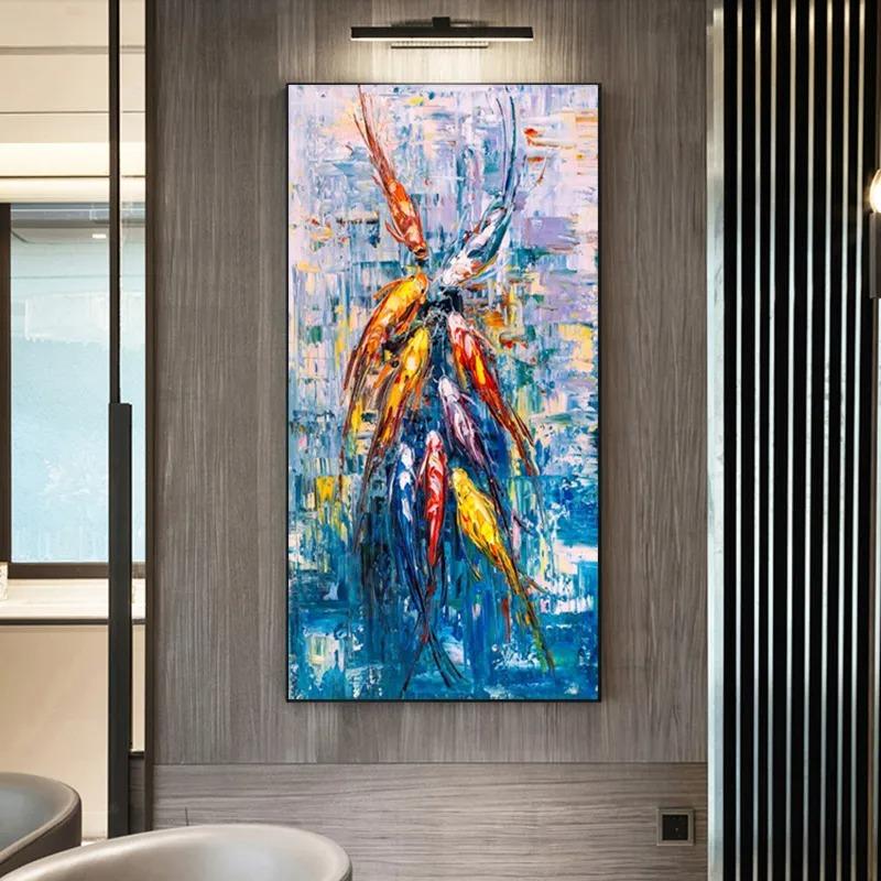 Tranh cá Koi tinh tế, làm điểm nhấn nghệ thuật và thu hút vượng khí cho phòng khách