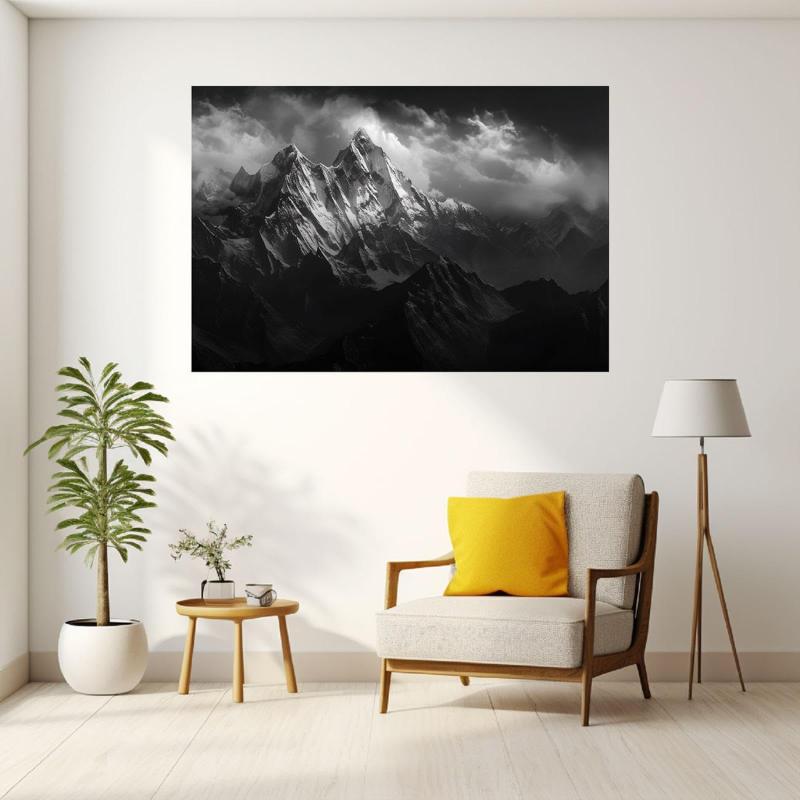 Phong cảnh hùng vĩ trong hai sắc độ: Chiều sâu và cảm xúc lắng đọng từ thiên nhiên.