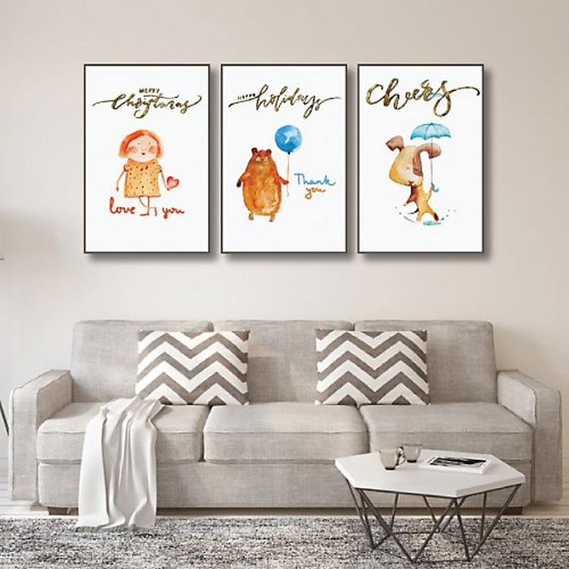 Tranh hoạt hình chủ đề tích cực, thích hợp trang trí nội thất, tạo không khí vui tươi, thân mật.