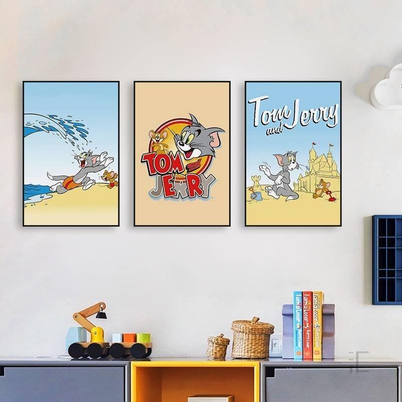 Những khung hình vui nhộn của Tom và Jerry gợi lại ký ức tuổi thơ, lý tưởng cho phòng giải trí.