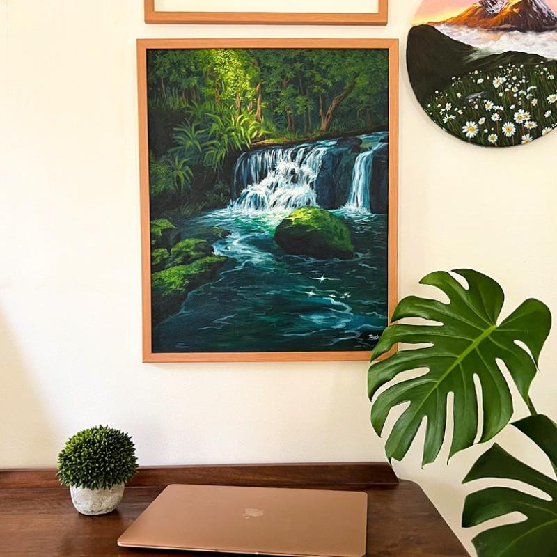 Tranh thác nước mini, giải pháp hoàn hảo cho bàn làm việc, giúp thư giãn và duy trì tinh thần tích cực.