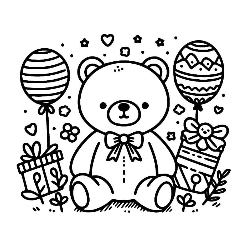 Tranh tô màu con gấu dễ thương giúp bé phát triển sáng tạo 5 Rèn luyện kỹ năng cầm bút và phối màu