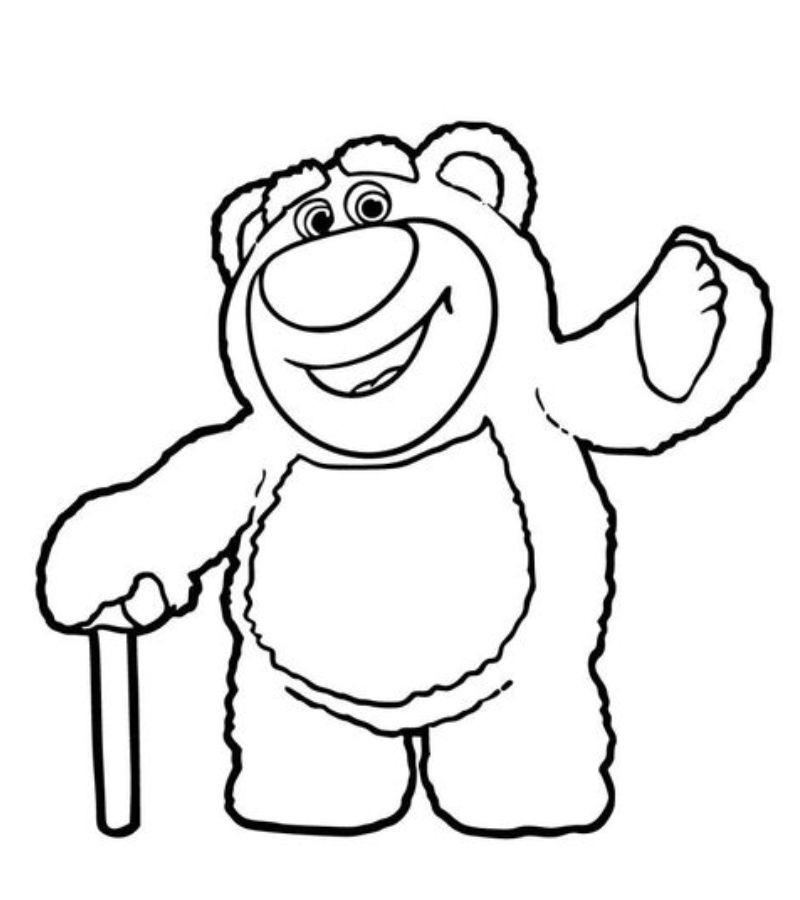 Tranh tô màu con gấu dễ thương giúp bé phát triển sáng tạo 10 Lotso Gấu Dâu tinh nghịch, thích khám phá thế giới.