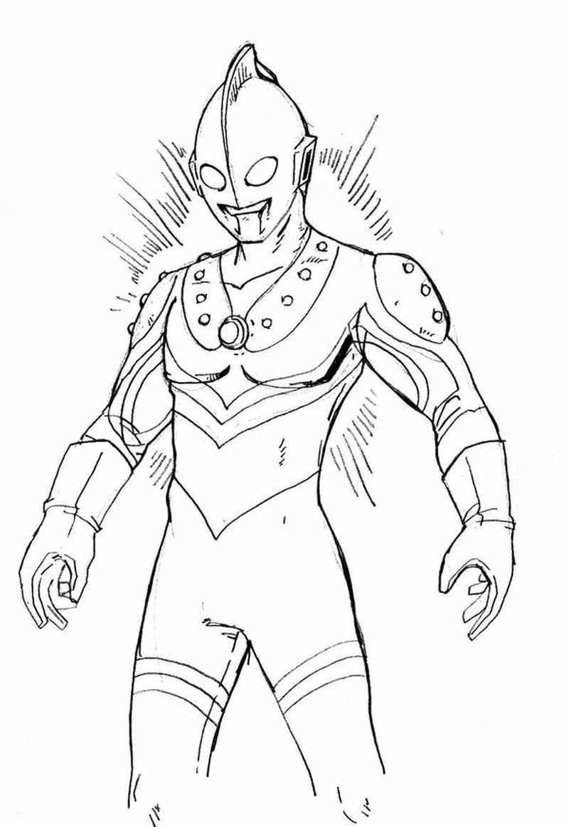 Siêu nhân Ultraman với thiết kế giáp đặc trưng, sẵn sàng chiến đấu để bảo vệ hòa bình.