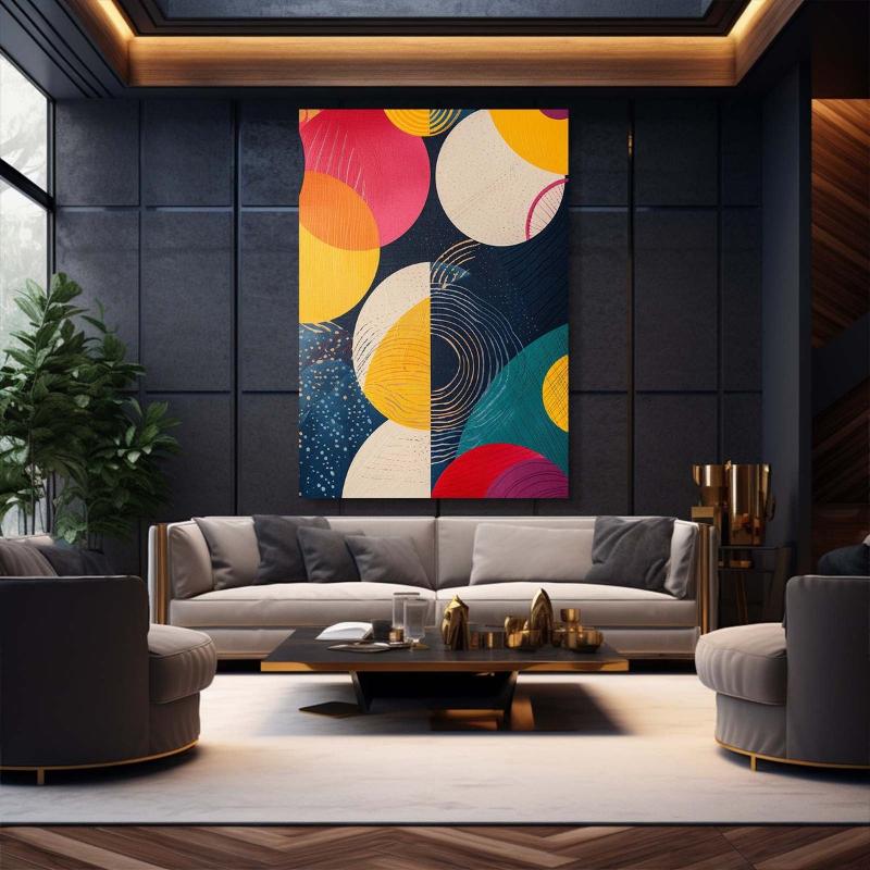 Tranh trừu tượng hình học – Nghệ thuật hiện đại, tinh tế 3 Bố cục hình học cân bằng mang lại nhịp điệu thị giác và cảm giác dễ chịu cho không gian nội thất.