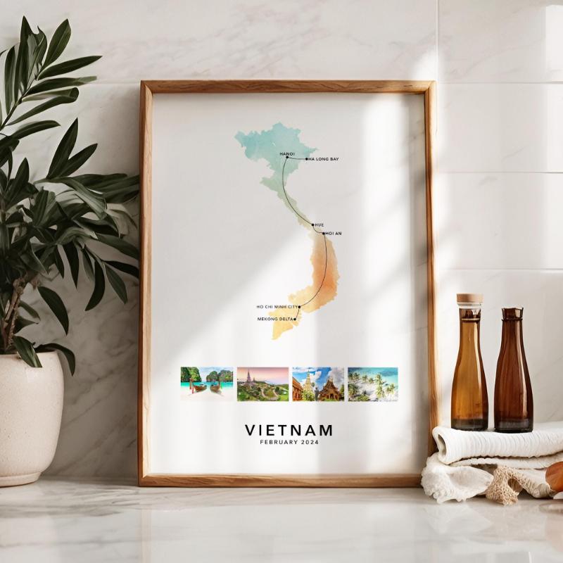 Tranh bản đồ Việt Nam - Biểu tượng nghệ thuật và tự hào dân tộc 7 Tranh canvas bản đồ Việt Nam