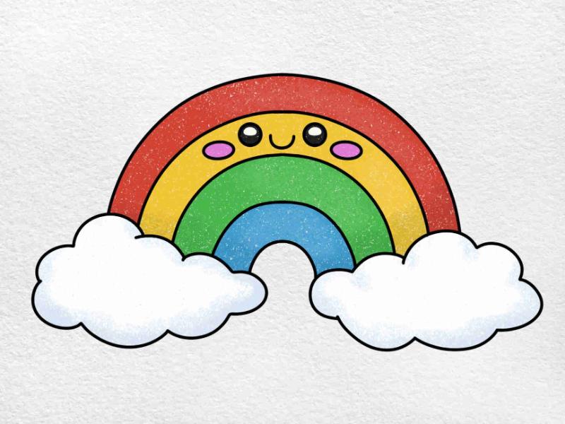 99+ Mẫu tranh vẽ cute dễ thương cho bé – Học vẽ sáng tạo mỗi ngày 10 Chủ đề thiên nhiên (cầu vồng, mây, mặt trời) dễ hiểu, gợi cảm xúc, giúp bé làm quen với cách sử dụng mảng màu và bố cục tổng thể
