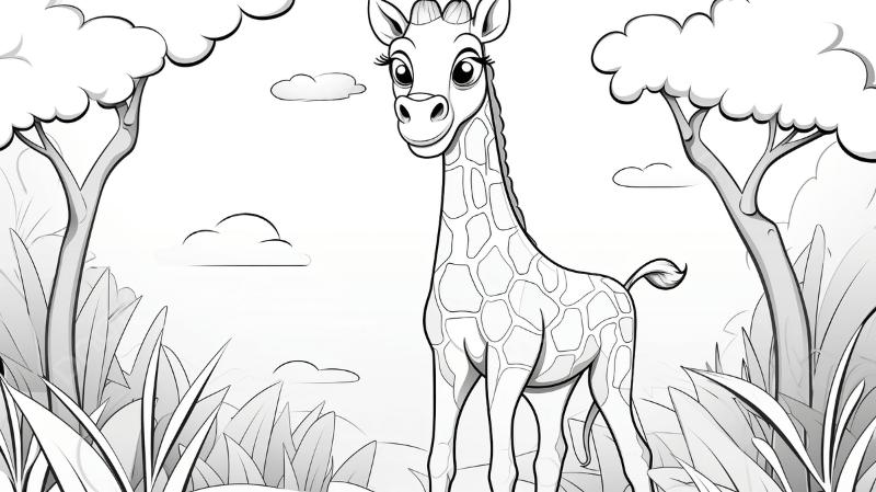 pngtree giraffe kids coloring page vector picture image 15208929