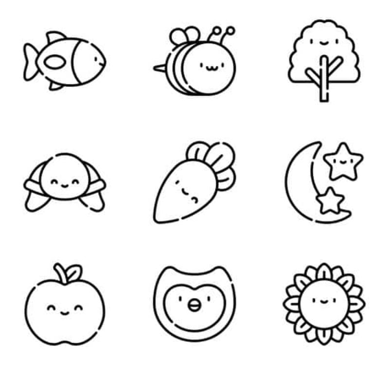 sticker cute khong mau 2