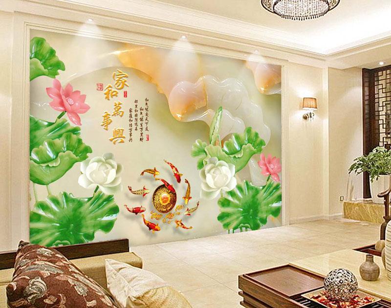 tranh 3D hoa lá nghệ thuật khổ lớn tạo điểm nhấn không gian nội thất