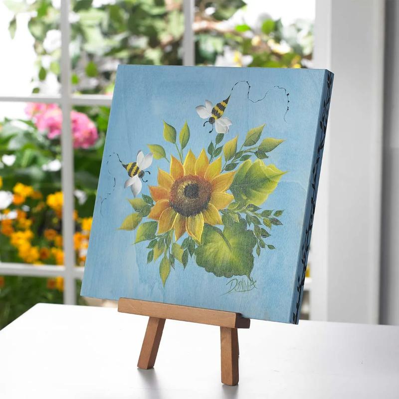 Mẫu tranh hoa hướng dương canvas hiện đại, tươi trẻ phù hợp với các không gian sống năng động
