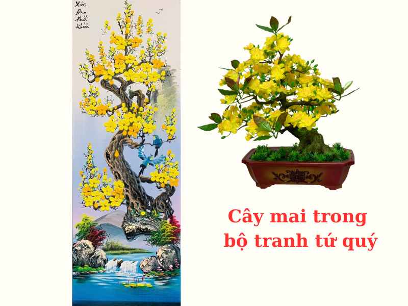 Tranh hoa Mai tượng trưng cho ý chí kiên cường, sự thanh cao và thịnh vượng